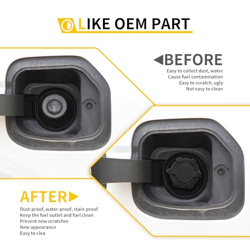 2.375" ID Capless Gas Cap Cover w/Anti-loss Tether, Car Fuel Tank Filler Cap Replacement for Chevy GMC Buick Cadillac Ford Accessories, Dust Water Dirt Protection Cover, 1PC Silicone Flag Black - color: All Black, size: With 2.375" ID Capless Fuel Tank