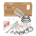 CuttleLab Measuring Cups and Measuring Spoons Set of 14 - Stainless Steel Measuring Cups and Spoons Set, Includes 1/8 Teaspoon Measuring Spoon, 1/8 Cup Measuring Cup, Leveler Dry (14, Country Chic) - color: Country Chic