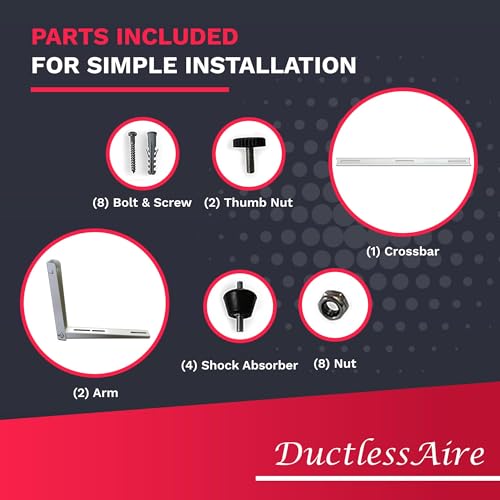 DuctlessAire Outdoor Wall Bracket - Mini Split Mounting Bracket - Ductless Air Conditioner Wall Mount - Mini Split AC/Heating System Accessories for Window AC, HVAC, Heat Pump & More (9000-36000 BTU) - size: Maz capacity 300 lbs