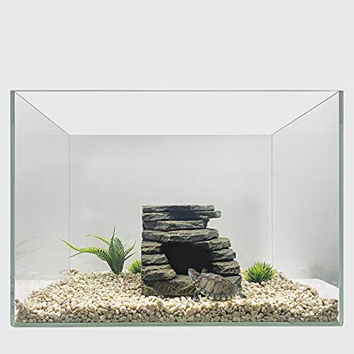 FEDOUR Aquarium Ornaments, Aquarium Mini Skull Skeleton/Aquarium Mini Castle/Aquarium Hippon Cave/Aquarium Rock Stone Cave Decoration, Fish Tank Decoration Landscape Hiding House (Rock Cave)