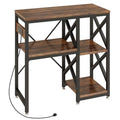 20-29-37 Gallon Fish Tank Stand with Power Outlet,Adjustable 3-Tier Aquarium Stand,400lbs Heavy Duty Terrarium Stand,Breeder Reptile Tank Stand Suitable for Home Office,30.7”×13.8”×30.5”,Rustic Brown - color: Rustic Brown, size: 20-29-37gallon