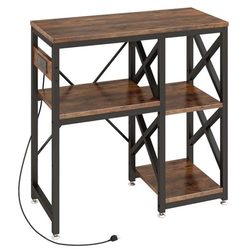 20-29-37 Gallon Fish Tank Stand with Power Outlet,Adjustable 3-Tier Aquarium Stand,400lbs Heavy Duty Terrarium Stand,Breeder Reptile Tank Stand Suitable for Home Office,30.7”×13.8”×30.5”,Rustic Brown - color: Rustic Brown, size: 20-29-37gallon