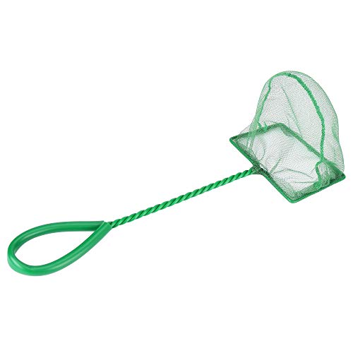2 Pcs Aquarium Fish Net, 4 inches Fine Mesh Quick Catch Fish Net for Fish Tank Betta Fishing Net - color: Green, size: 4" (2-Pack)