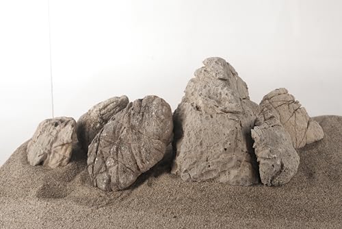 Elephant Skin Stone Natural Multi-Texture Rocks Grey(18lbs, 3~9 inches,7pcs) for Aquarium, Paludarium, Terrariums, Landscaping, Decorative of Caves, Waterfalls, Cliffs - size: 16 Elephant Skin Stone Grey(3-9 inches,18lbs)