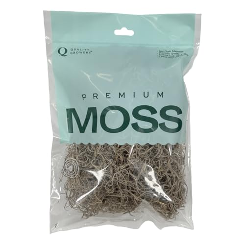 Preserved Spanish Moss - Decorative Dried Moss for Crafts, Home Decor, Art, Design & DIY Projects - for Indoor Use - Natural - Medium Size - color: Natural, size: Medium