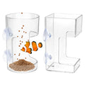 2pcs Fish Tank Feeding Tray with Suction Cup Acrylic Feeding Tube Fish Food Holder Automatic Fishing Feeder Aquarium Tank Divider Supplies Breeder Box for Aquarium (Color:Clear)