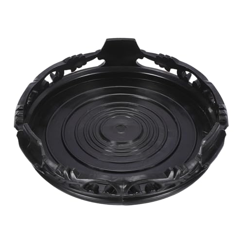 PATIKIL Planter Display Stand, 6.7 Inch Dia Plastic Round Bonsai Base Imitation Wood Style Stand Holder Home Decor Display for Table Lamp Teapot Base, Black - size: 6.7 Inch