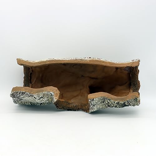 JIHAQUA Aquarium Resin Bark Terrarium Decor, Lizard, Snake or Reptile Hide,Lizard, Spider and Aquarium Fish Hide Cave (Medium Bark A)