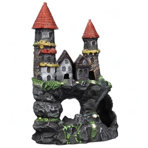Penn-Plax Age-of-Magic Enchanted Castle Aquarium Decoration – Safe for Freshwater and Saltwater Fish Tanks – Medium - size: Medium