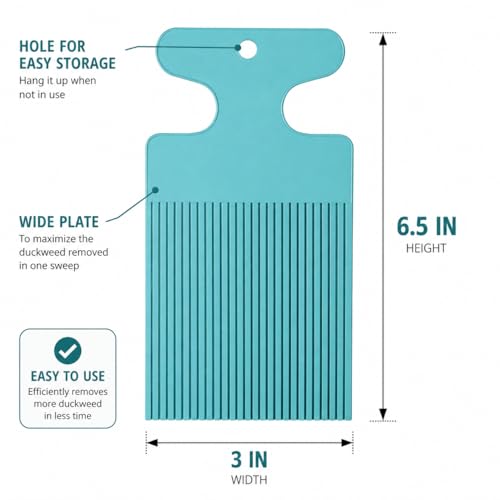 Aquarium Duckweed Removal Tool, 6.5 x 3 inch Floating Plant Comb Spatula, Aquatic Tank Cleaning Tool - color: Cyan