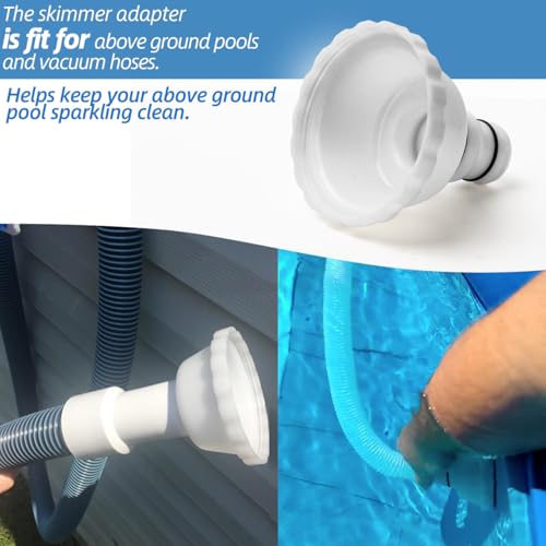 Vacuum Adapter RP/RX Skimmer Attachment Replacement for Summer Waves Above Ground Pools Parts, Skimmer Vacuum Adapter for 1.5" & 1.25" Hose Connection (Pack of 2)