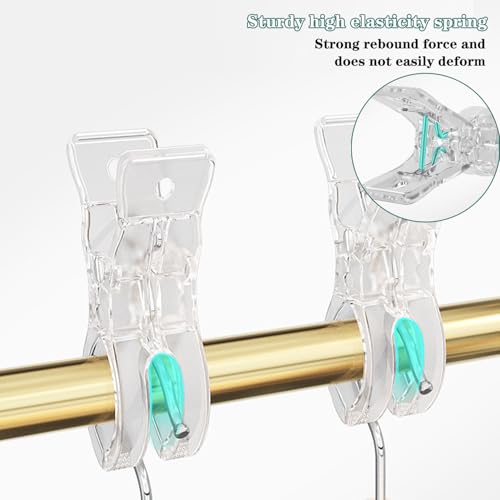 20 Pack Plastic Transparent Balloon Arch Clips for Backdrop | 3.5 Inch Heavy-Duty Spring Clamps for Birthday Decoration Accessories Beach Towels Crafts Swimming Pool Photography Studios - color: Transparency