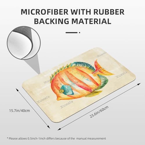 Colorful Aquarium Fish Bath Mat Diatomaceous Quick Drying Shower Mat Non-Slip Super Absorbent Mat 24''x16'' - color: Pattern-8