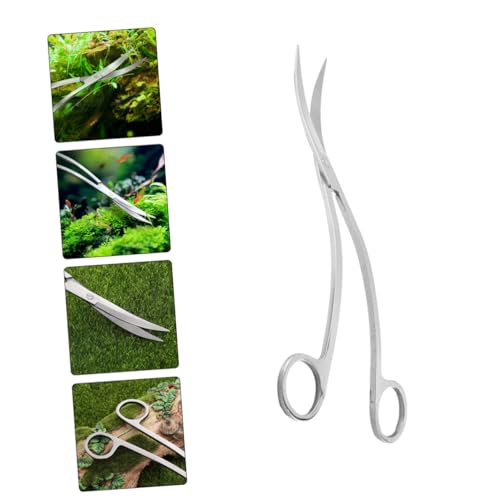 Stainless Steel Wave Scissors for Aquarium Ergonomic Fish Tank Plant Trimming Tool Rustproof Scissor for Aquatic Plants Care and Maintenance