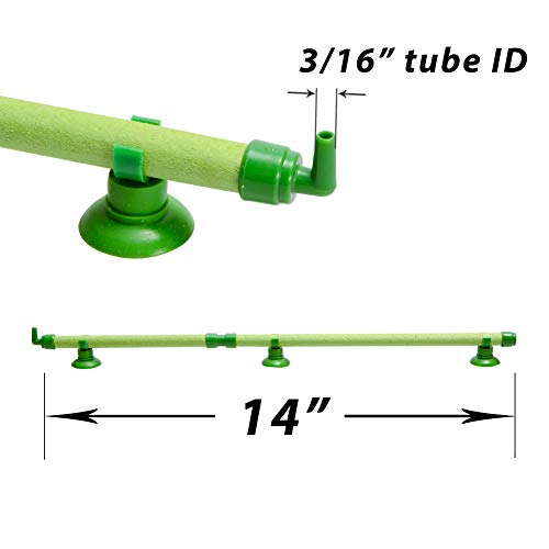 Quickun Aquarium Air Stone Bubble Wall Tube Oxygen Diffuser Bar Decor Accessory for Fish Tank 14 Inch Length,1PCS - color: Green, size: 14 inch