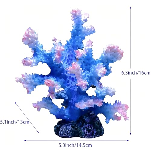 Generic Artificial Coral Reef Aquarium Ornament, Polyresin & Plastic Fish Tank Decoration for Marine Landscape, Beach Coastal Coral Statue Sculpture for Home Bathroom Desktop Shelf, Marine Themed Gift