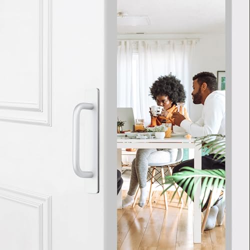 2 Pack Adhesive Handles Self Stick Instant Cabinet Handles 5.83" Stick on Cabinet Handles Drawer Push Pull Handles Helper Sliding Screen Door Handles for Sliding Closet Window Wardrobe - Silver - color: Silver, size: 5.83 In Length