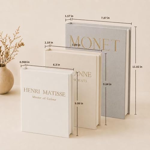 Decorative Books for Home Decor,Set of 3 Aesthetic Faux Books with Storage Box,Linen Fake Books for Coffee Table,Bookshelf & Mantle Decor,Modern Decorative Book Set(grey) - color: Grey
