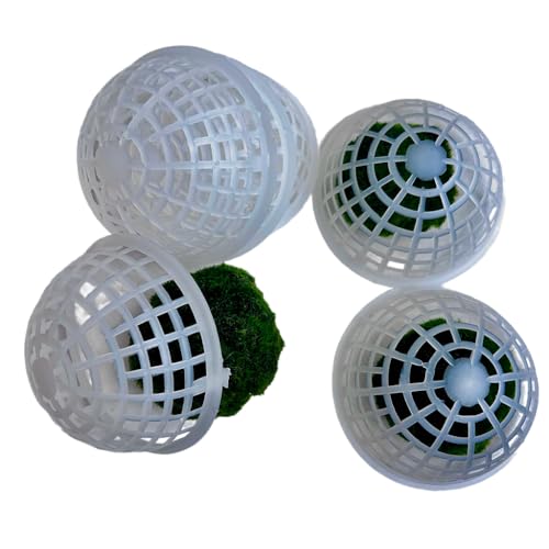12 Pcs 80mm Extra Large Clear Sphere Moss Ball Holders, Plastic Decorative Balls for Aquarium Shrimp Tank Ornament