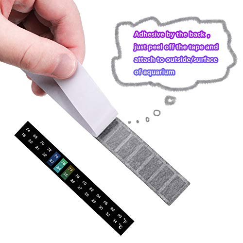 Zonon 12 Pcs Stick on Thermometer Strips Horizontal Thermometer Stickers Digital Temperature Display for Fermenting, Brewing, Wine, Beer, 64-93 Fahrenheit/ 18-34 Centigrade