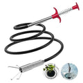 61" Drain Snake with Grabber Claw, Flexible Grabber Tool for Hair Clogs, Plumbing Auger for Sink, Tub, and Pipe Clog Remover - style: 61 IN