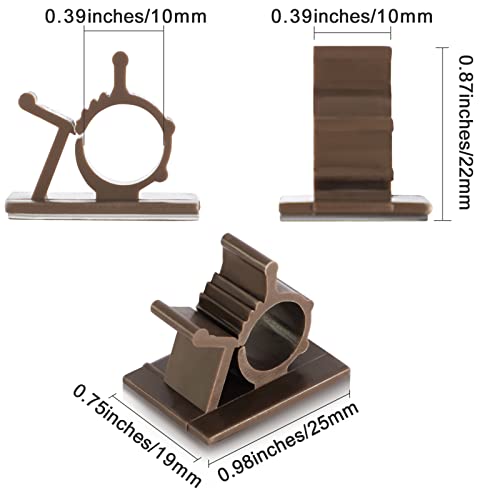 Viaky Adjustable Cable Clips, 30 Pcs Brown Adhesive Holder Ideal Cord Winder Management for Organizing Wires-Car Home Office and Desk Nightstand - color: 30brown, size: for 0-0.4''(10mm) cable