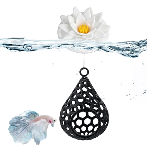 Betta Hammock with Lotus Flower – 3D Printed Floating Rest Pod – Calming Fish Hideout for Betta & Shrimp – PLA Eco-Friendly Aquarium Decor – Suspended Cave Shelter - style: Lotus Flower