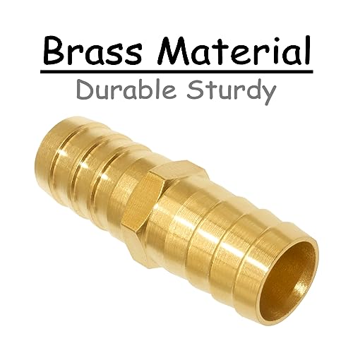 Uenede 8PCS Brass 3/4"OD Barb Splicer Mender Hose Barb Fitting Straight 2-Way Union Garden Hose Repair Fittings for Water/Oil/Gas - size: 3/4" Barb, style: Straight (2 Way)