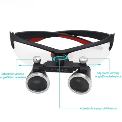 DENTASOP 3.5X/2.5X LED Dental Binocular Magnifier for Surgery and Aesthetics (Silvery, 3.5X) - color: Silvery, size: 3.5X