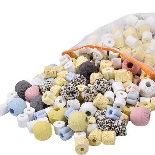 bio Balls for Aquarium Filter Media Pond Filter Material Ceramic Ring Aquarium for Fish Tank Media Bags All in 1 Accessories (1.1, Pounds)