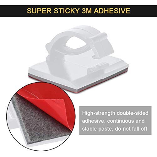 Cable Clips Self with 3M Adhesive Cord Organizer, Wire Holder Clamp Management Sticky for Desk Car Dash Cam Tables Wall, White 100pcs - color: White, size: 100 Pieces