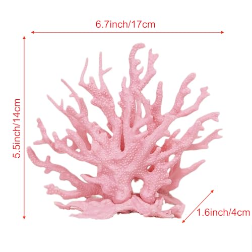 Besimple Artificial Aquarium Coral Ornament Plastic Fish Tank Plants Decoration for Aquarium Landscape (Pink) - color: Pink