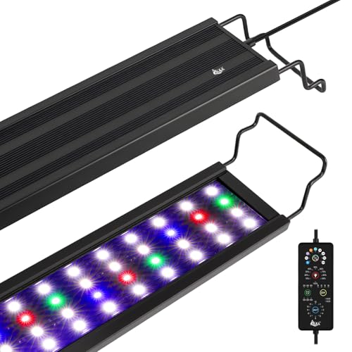 AQQA Full Spectrum Aquarium Plant Light LED Fish Tank Light IP68 Waterproof with 24/7 Natural Mode & DIY RGBW Mode, 9 Colors & 10-Level Brightness Adjustable, 6 Timer Settings for 40"-48" Tank (36W) - size: 40-48inch