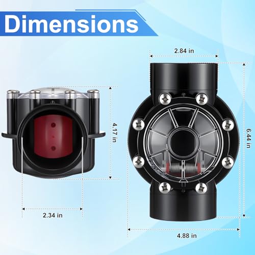 Dreyoo 2 PACK Pool Check Valve Compatible with Jandy/Pentair 2-Inch to 2-1/2-Inch Check Valve,180-degree Regulator Positive Seal & Non Lube Pump Flow Regulator for Swimming Pools and Spas - size: 2-Inch to 2-1/2-Inch
