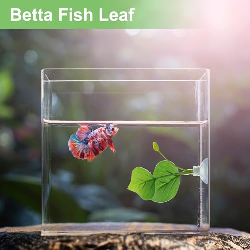 Betta Fish Leaf, Natural Habitat Simulation for Betta Spawnings Grounds, Betta Spawnings Leaves, Resting Bed, Large & Small Leaves, Green