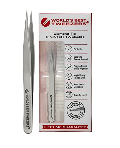 World's Best Tweezers Diamond Tip Splinter Tweezer (Professional)