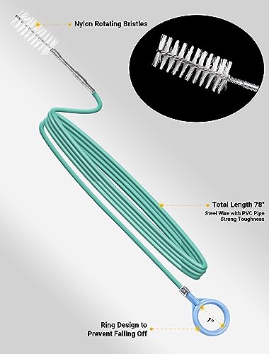 SARDVISA 2-Packs Auto Sunroof Drain Cleaning Tool,78 Inch Flexible Drain Brush Pipe Cleaners for Car,Tube Cleaning Brush Slim Drain Dredging Tool Perfect for Car Sunroof,Windshield Wiper Drain Hole - size: 78 Inch-2Packs