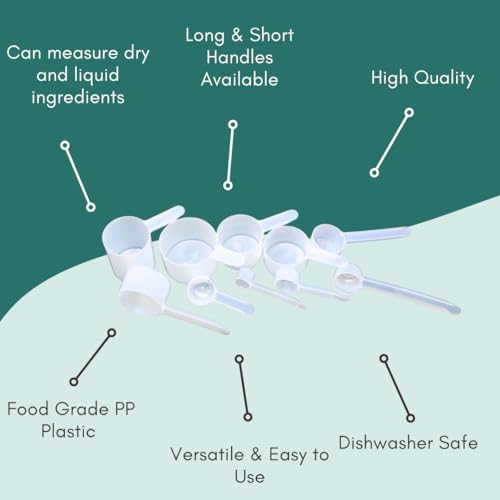25 mL (5 Teaspoon) Long Handle Plastic Measuring Spoon for Coffee, Protein Powder, Pet Food, Spices, Grains, Dry Goods – Food-Grade BPA-Free (Pack of 10) - size: 25 mL | 25 cc | 5 Teaspoon