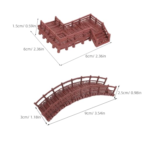 Ciieeo 4pcs Aquarium Miniature Landscape Figurines – Z-Shaped Staircase Arch Bridge – Fish Tank Decoration Accessories for DIY Fairy Garden and Bonsai Scene