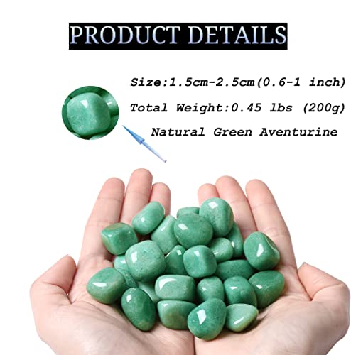 DUQGUHO Green Aventurine Healing Crystals Stones Set Natural Bulk Crystals Tumbled Polished Irregular Crystal Stones Bulk Rocks 0.45 lbs - color: 05 Green Aventurine