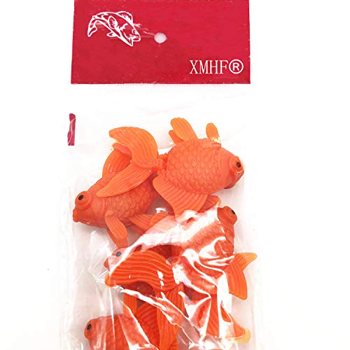 XMHF Aquarium Fish Bowl Tank Artificial Floating Plastic Orange Decor Goldfish Ornament Fish Tank Decoration 10PCS