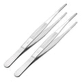 uxcell 2 Pcs 180mm(Approx 7.09") Stainless Steel Straight Blunt Tweezers with Serrated Tip Daily Garden Tool