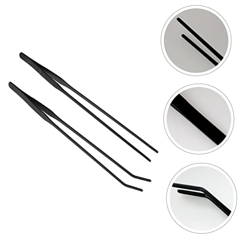2pcs Aquatic Plant Cleaning Tools Set Straight Crooked Tweezers for Fish Tank Maintenance for Water Plants Aquascaping Easy to Use