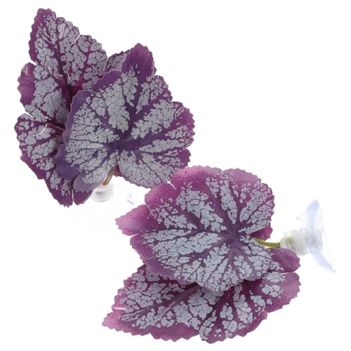 balacoo 2Pcs Betta Fish Leaf Hammock Pad Aquarium Tank Plastic Plants with Suction Cup for Simulating Natural Habitat Spawning Grounds Spot Breeding Resting Bed