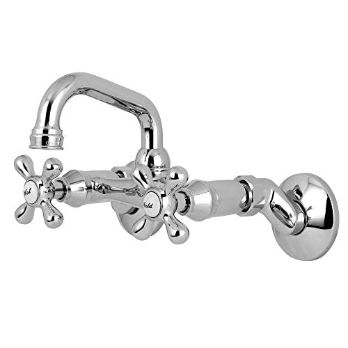 Kingston Brass KS212C Kingston Two-Handle 2-Hole Wall Mount Bar Faucet in Polished Chrome - color: Polished Chrome
