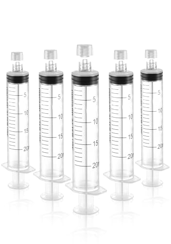 Luer Lock Syringe 20ml - Sterile Disposable Syringes without Needles (10 Pack), Individual Sealed Packaging - size: 20ml