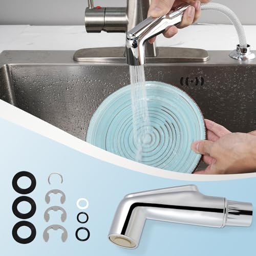 Hygie Rinse Universal Fit Kitchen Sink Spray Attachment, Kitchen Sink Side Sprayer Head Compatible with Delta, Moen, Kohler and Other OEM Brands Spray Head, Chrome - color: Chrome, style: Nozzle Head Only