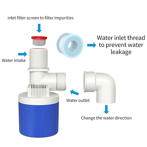 Automatic Water Level Control Valve Inside Type,Inner Top Float Uesd for Tank, Solar Energy, Auto Pot, Aquarium Valve, Tank Traditional Upgrade（3/4"top ） - size: 3/4"Top water inlet