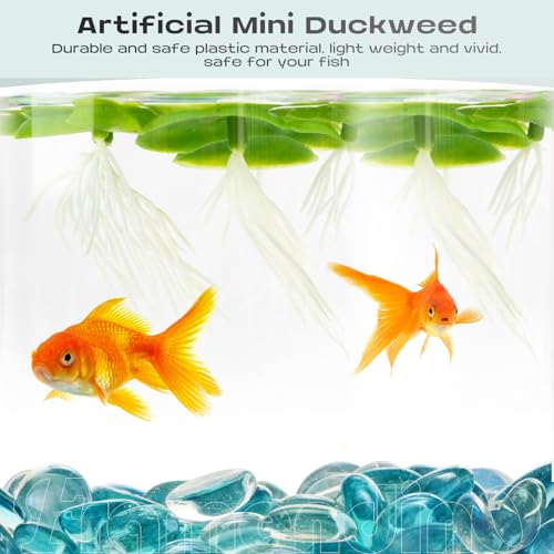 Framendino, 36 Pack Artificial Mini Duckweed with Root Plastic Floating Fish Plants for Aquarium Tank Decor - size: 36 Pack