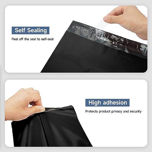 KKBESTPACK 200 Large Poly Mailers 10x13 Shipping Bags for Small Business – Self Sealing Package Envelopes Black - color: Black, size: 10" x 13" 200 pcs